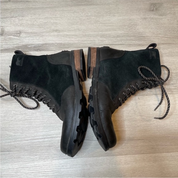 Sorel Emelie Short Lace Boot Light Rain and Heavy Rain Waterproof Black Size 8.5 - Picture 8 of 11